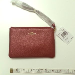 Shimmer Burgundy Coach Wristlet